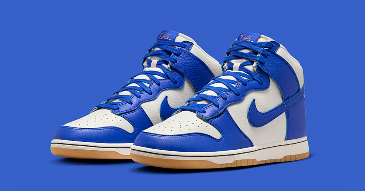 Neue Logos auf dem Nike Dunk High "Racer Blue"